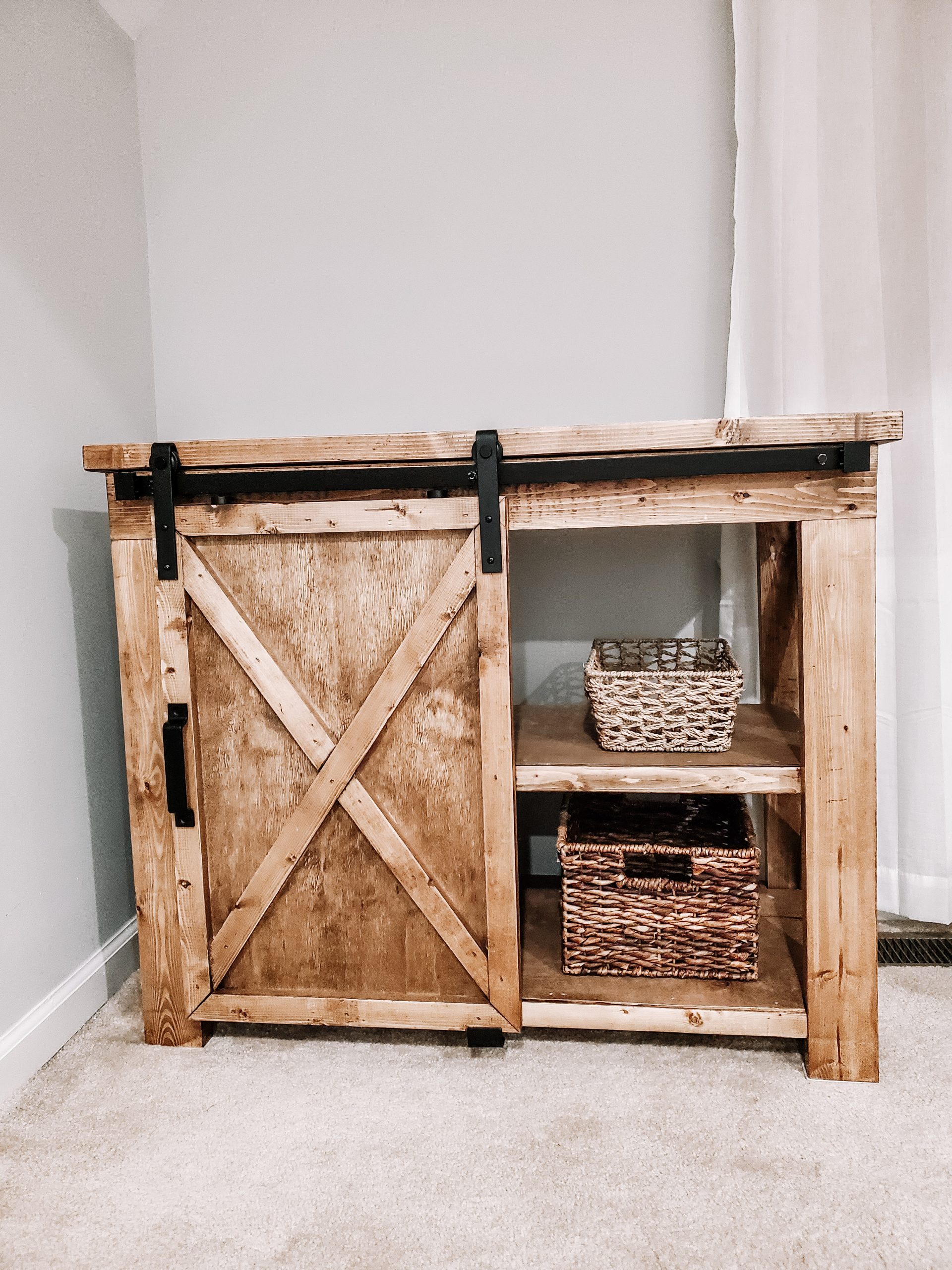 Sliding Barn Door Console – Farmhouse Style