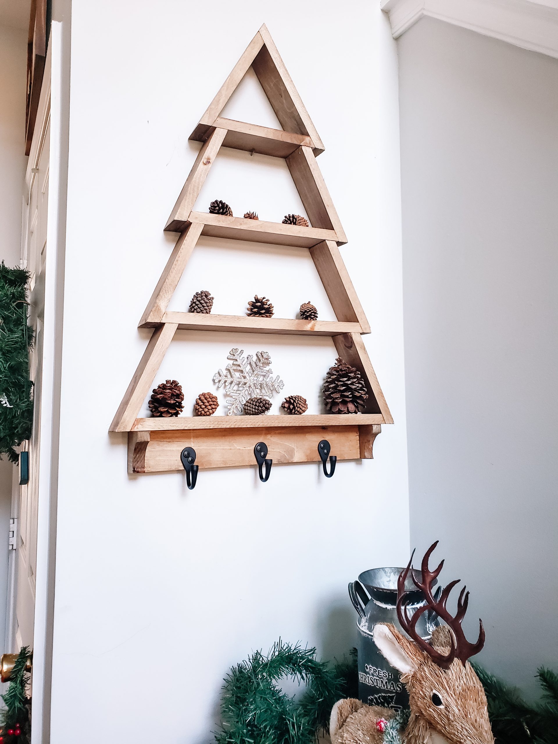 Wooden Christmas Tree Shelf